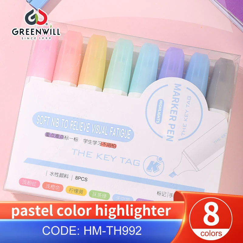 Cheap Promotion Greenwill Pastel Color Highlighter Marker (HM-TH992)