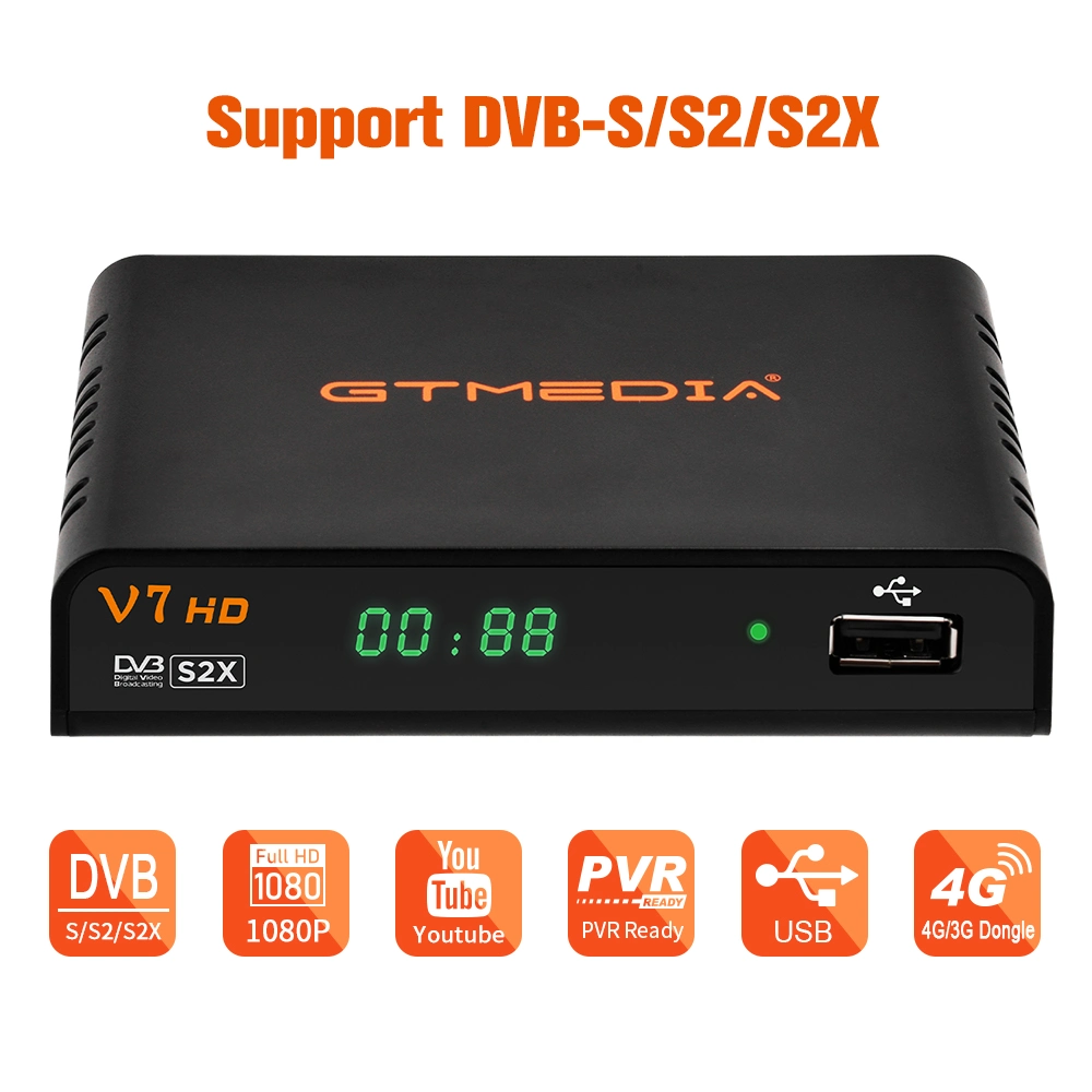 Novo chegar Gtmedia V7 HD receptor de TV por satélite DVB-S2 HD Bom Preço Set Top Box digital