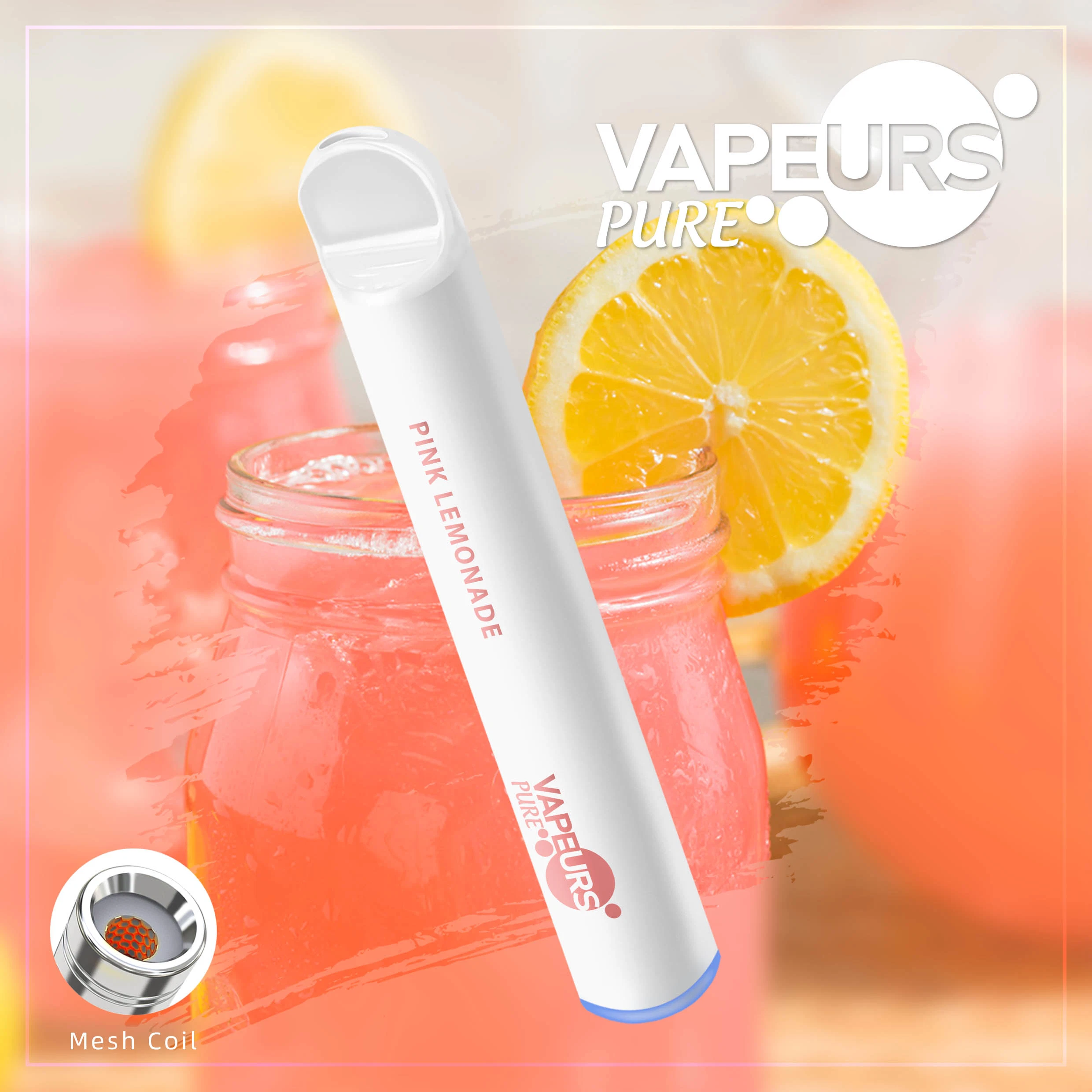 Vapeurs Pure White Electronic Cigarette Health Disposable 600 Puffs Vape Kits Price