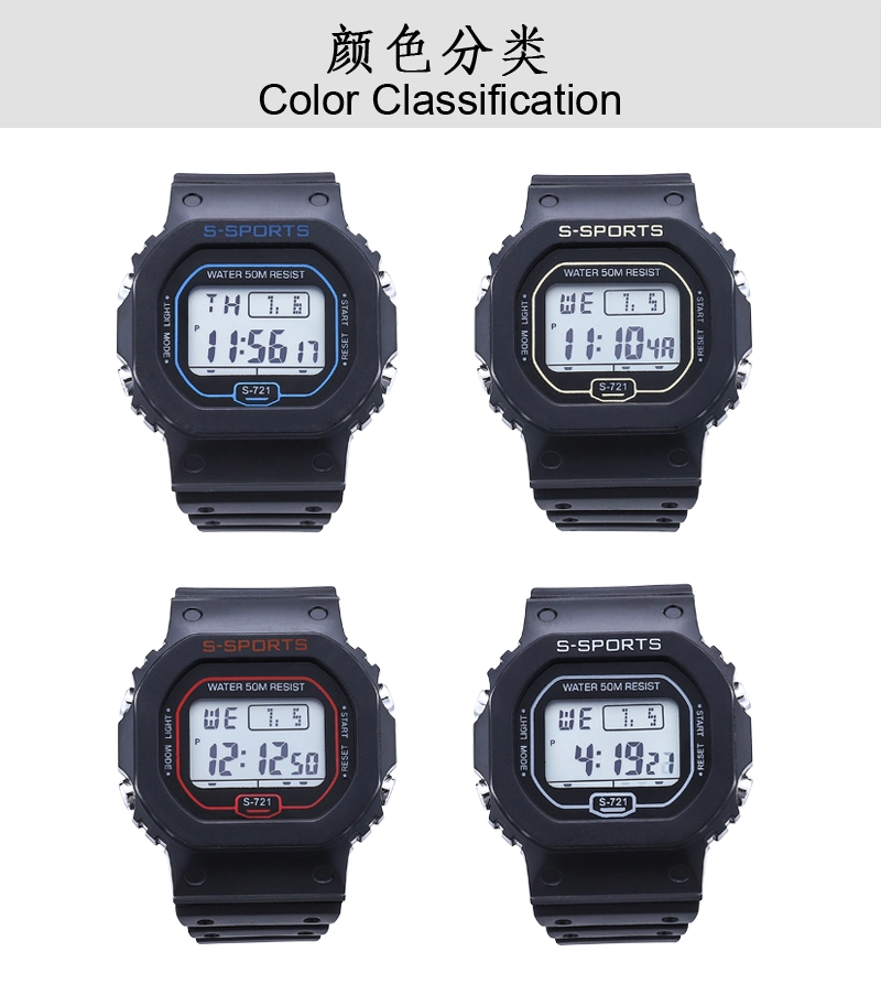 Customized Sport Men&prime; S Digital Watch Wrist Watch 5atmwaterproof Digital Watch LED Watches
