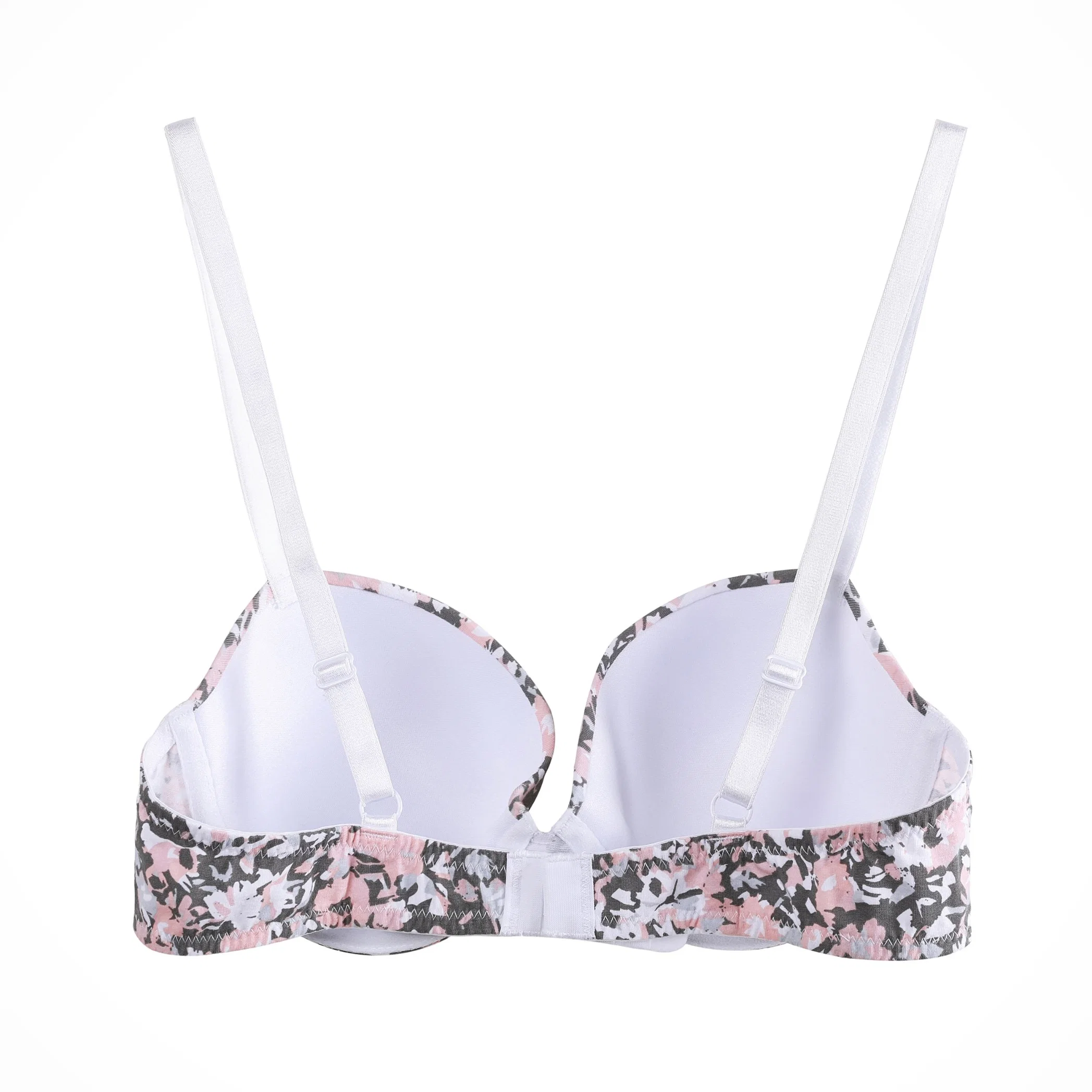 2023 New Fashion Floral Comfortable Organic Cotton Young Lady Wireless Mold Cup Bra