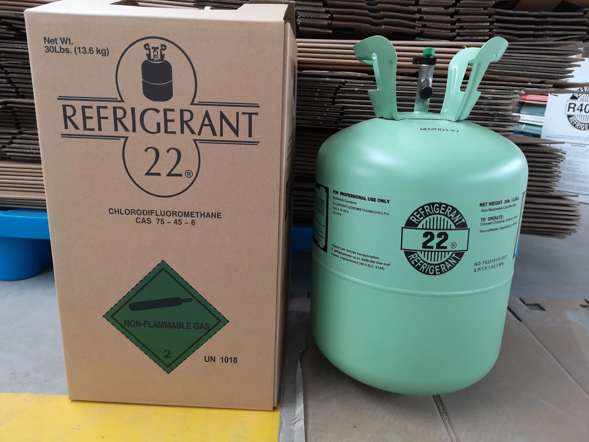 3.4kg/6.8kg/13.6kg Disposable Refrigerant R134A& R22 Gases