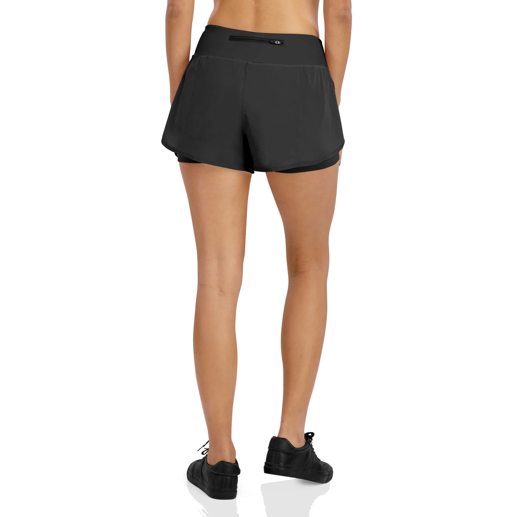 Quick Dry Yoga Wear Sports Fitness 2 en 1 running Pantalón corto deportivo de doble capa de entrenamiento