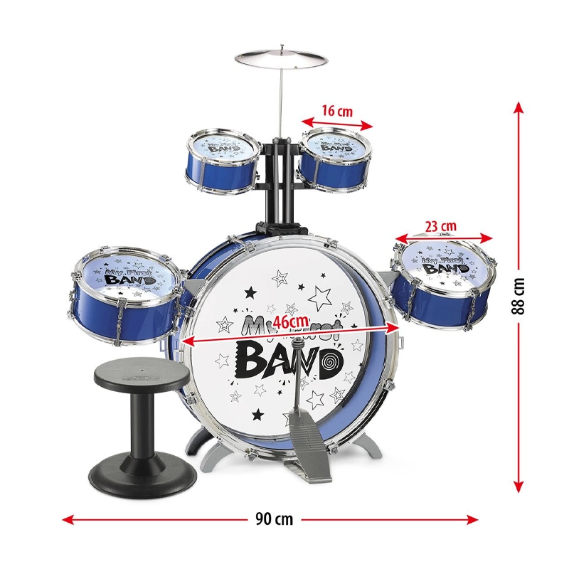 5PCS Kids Drum Set 35" Children Play Music Enlightenment Toy Musical Instrument Jazz Drum Kit for Toddlers Beginners