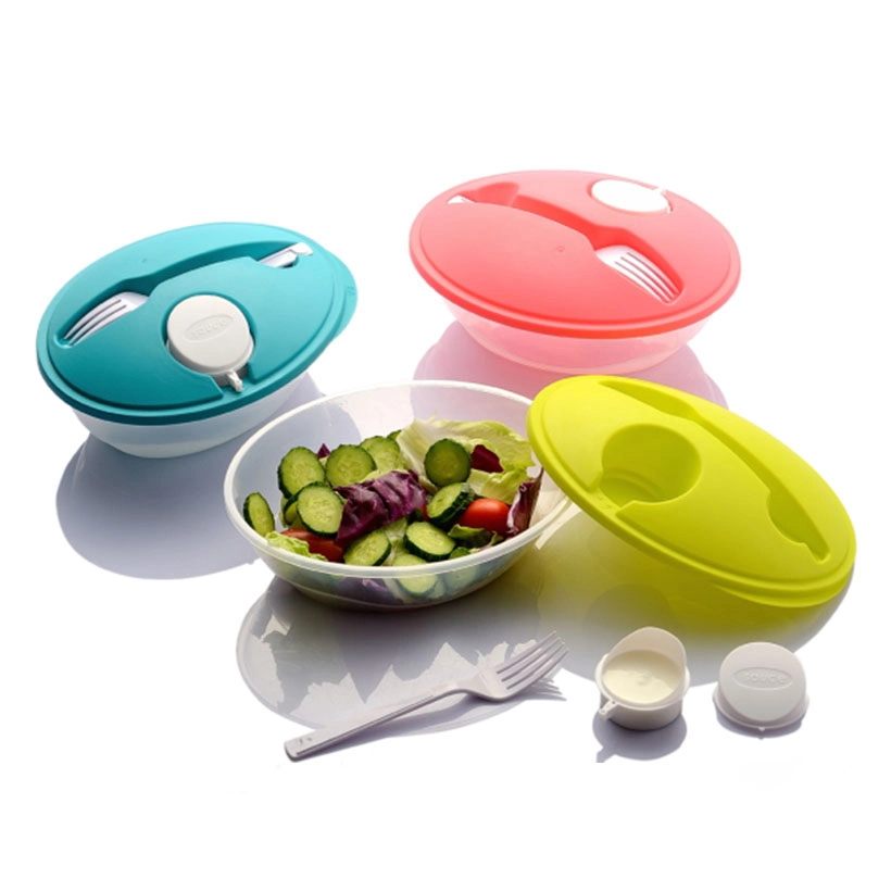 Salad Shaker Reusable Plastic Container with Dressing Dispenser