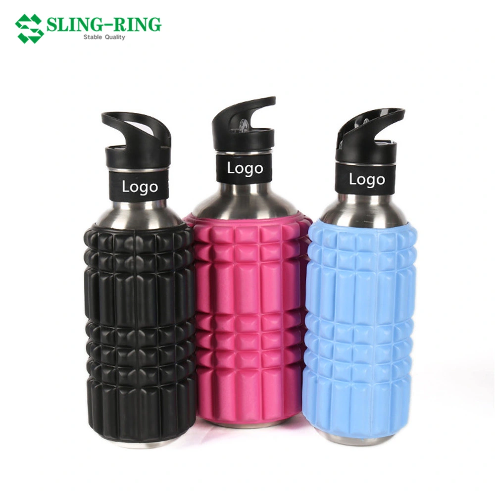 Double Wall Insulated Stainless Steel Foam Roller Sport Water Bottle Vacuum Flask