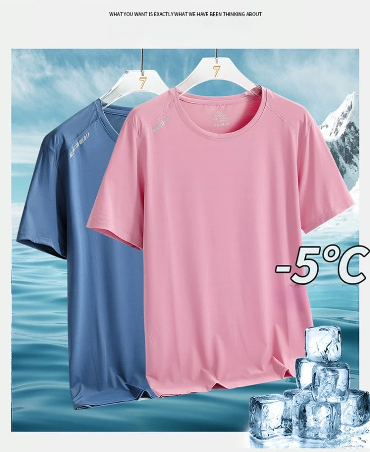 Quick-Dry Summer Women's Breathable Ice Silk Stretch Short Sleeve