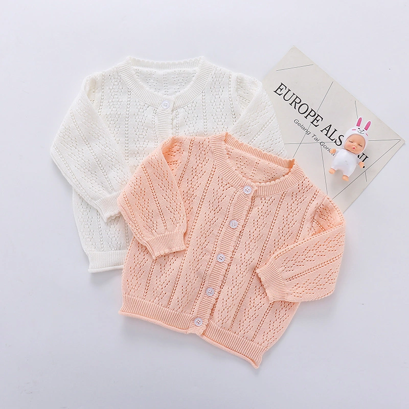 Niños Jersey de borde de ondas ropa para bebés Cárdigan suéter para niños pequeños