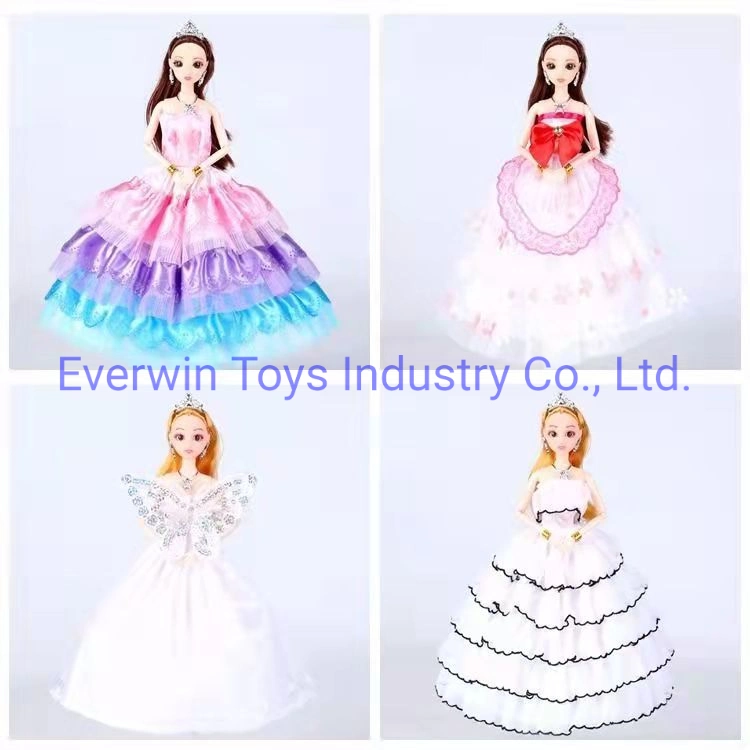 Plastic Toy Christmas Gift Doll Wedding Clothes Deluxe Wedding for Dolls