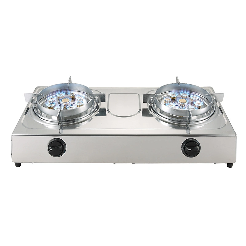 2 Burner Low Price Stainless Steel Table Top Stainless Steel Household-Gas-Stove