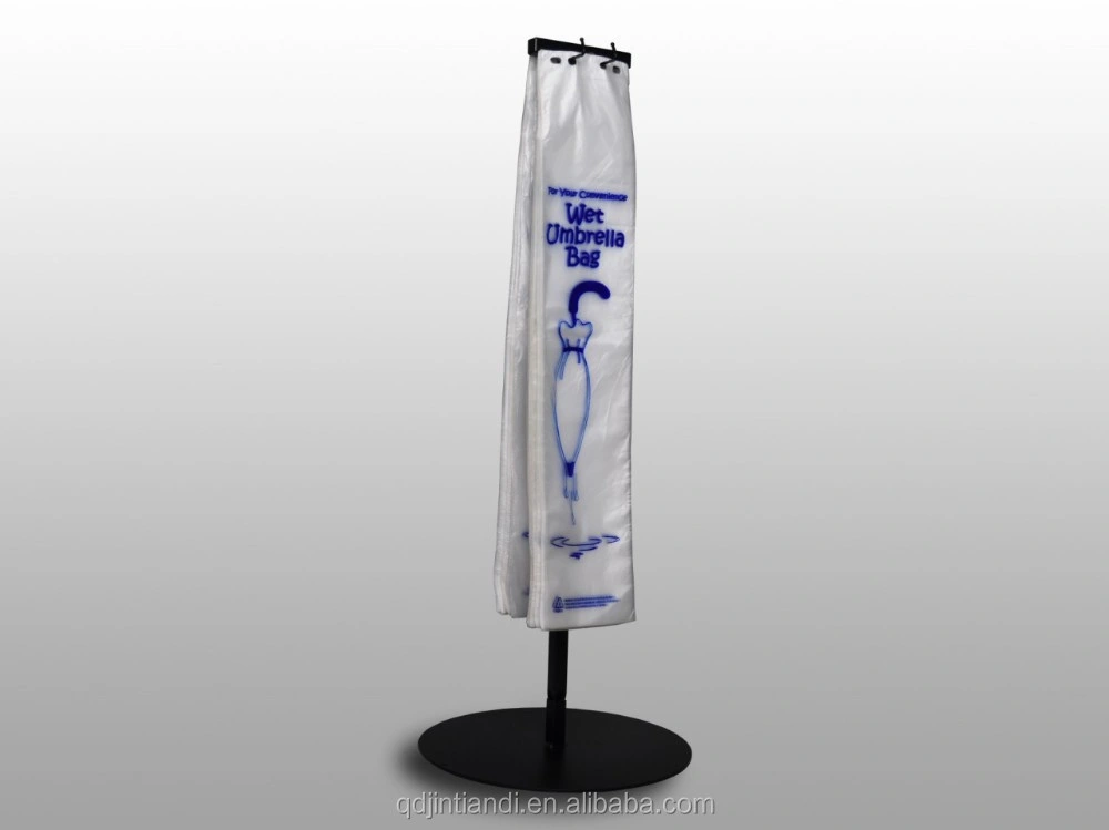 HDPE Disposable Clear Plastic Printing Logo Waterproof Disposable Bags Long Wet Umbrella Bag