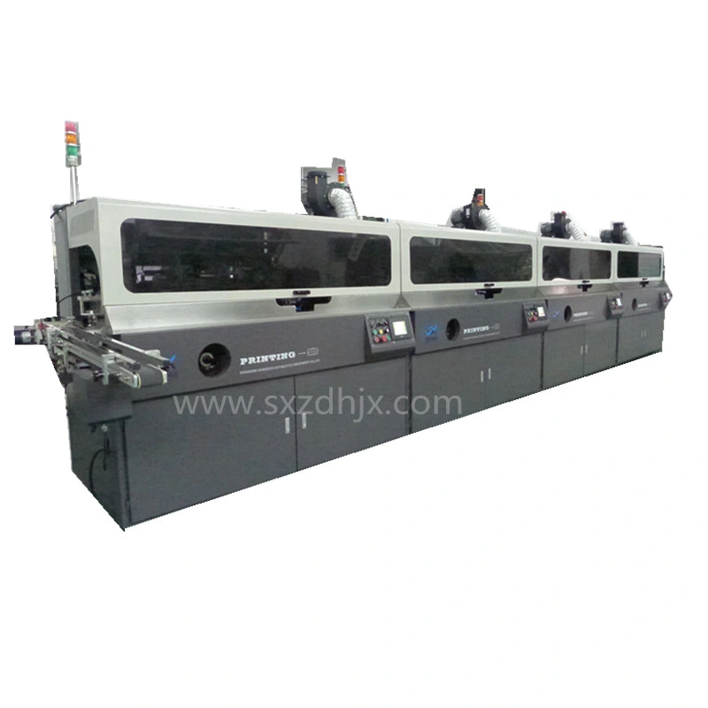 Automatic Multicolor Screen Printing Equipment Equipped with Automatic Loading and Unloading, Orientation, Flame Treatment, Dedusting, Automatic Registration