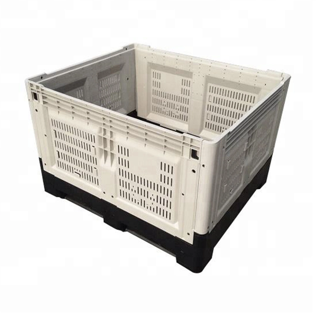 PEHD Agriculture stockage de viande de fruits sur palette en plastique empilable pour usage intensif Caisses Box pour utilisation avec chariot élévateur