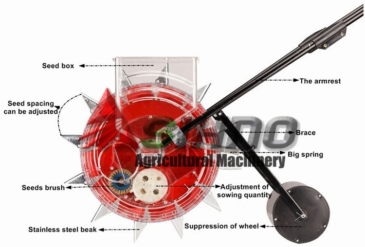 Small Planter One Row Manual Hand Corn Maize Bean Seeder / Drills