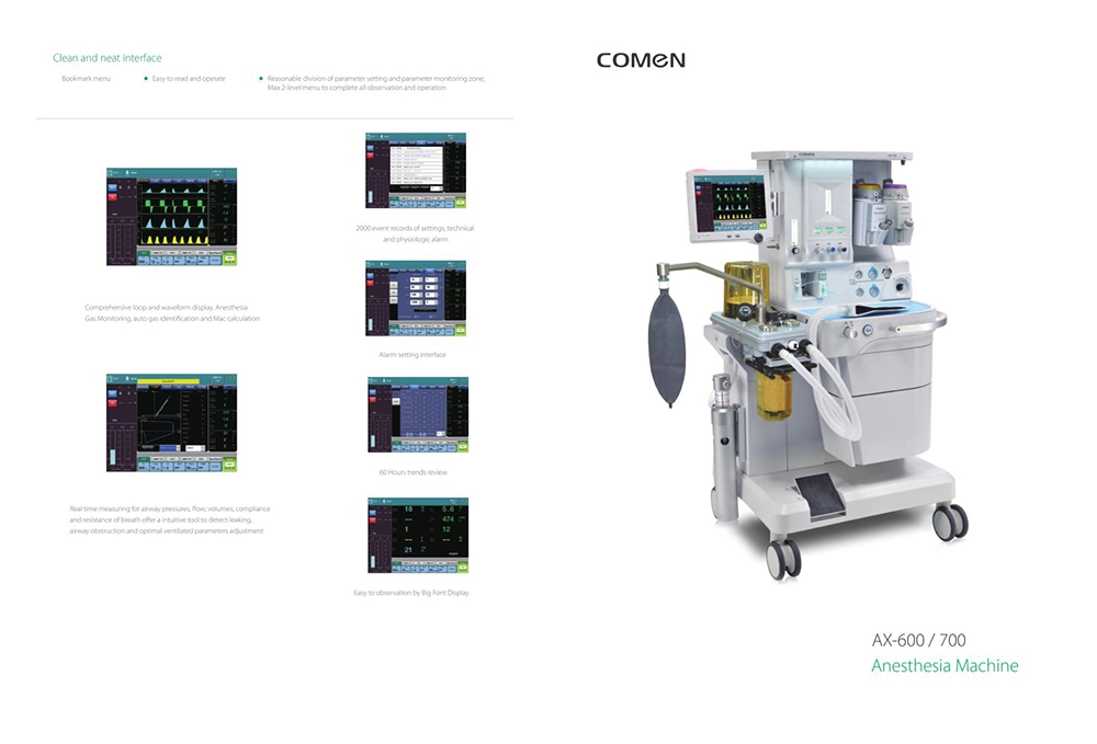 غرفة العمليات الجراحية مستشفى AX-600 جهاز جراحة جهاز Anesthesia نظام آلة كومين A5 A7 A9