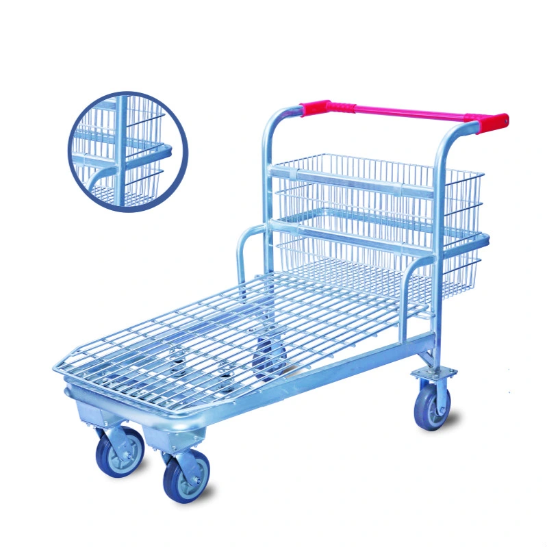 Heavy Duty Logistic Warehouse Mesh Platform Transport Trolley