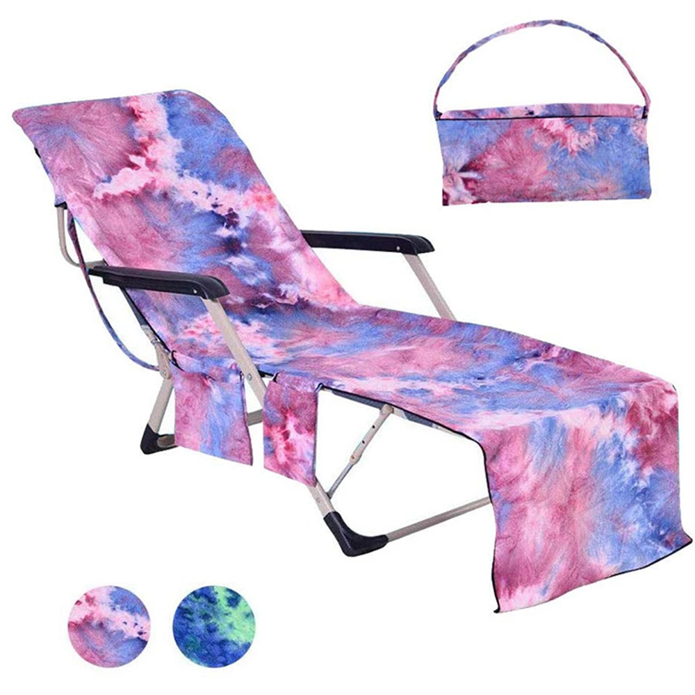 High Absorption Extra Large Microfiber Beach Chair Lounger Cushion Covers with Pocket