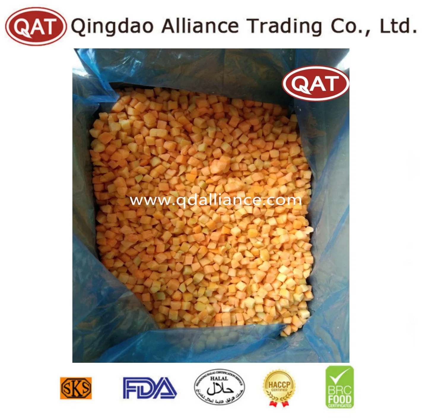 Preserved IQF Fruits Frozen Diced Apricot with High quality/High cost performance  for Exporting