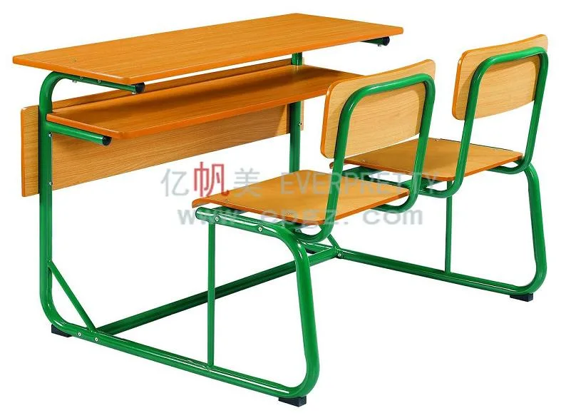 كراسي مكتب للكتابة في المدارس لثلاثة طلاب / أثاث المدرسة مكتب معدني وكراسي/مكتب المدرسة وكراسي خشبية