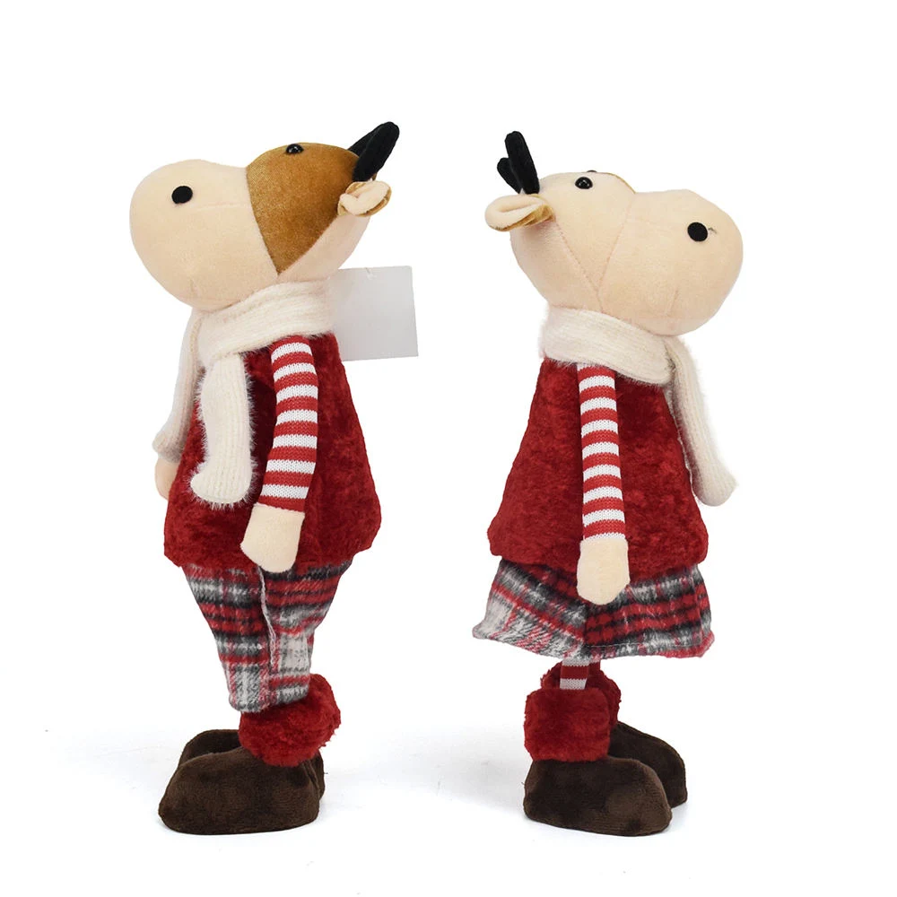 Christmas Natal Decor Cow Couple Animated Animals Plush with Scarf