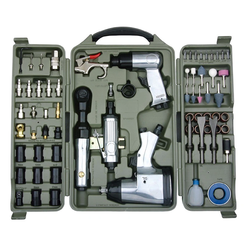 45PC Air Tool Kit Includes Impact Wrench Ratchet Wrench Hammer Die Grinder Air Gun Tool Pneumatic Air Wrench