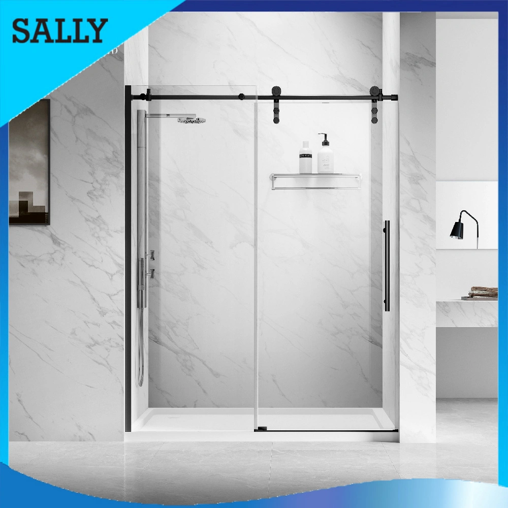 Sally Recesses Cuarto de baño Showeroom Puerta contemporánea Semi Framed Single Puerta corredera de la ducha