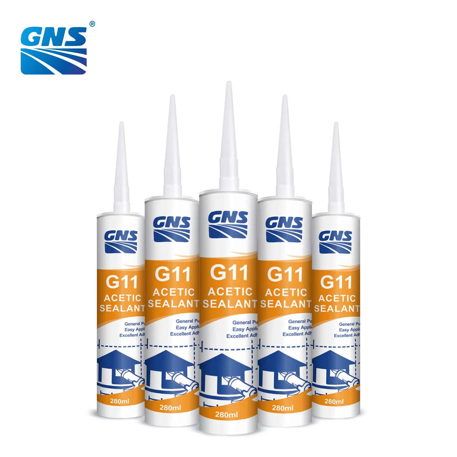 Gns Sealants Manufacturer G11 Oil Resistant Acetic Silicone Sealant Adhesive for Glass