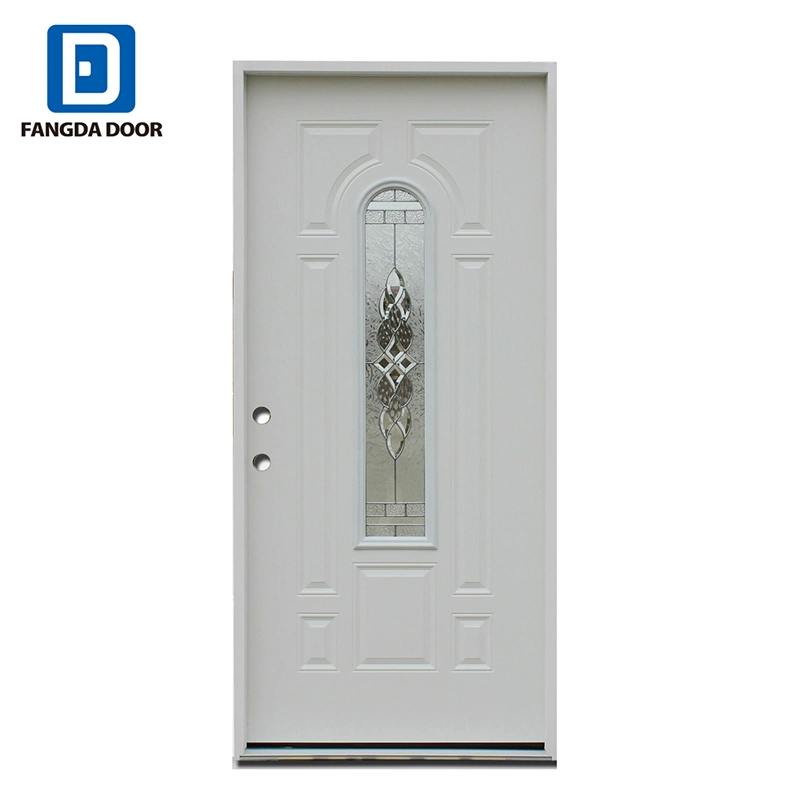 Bathroom Steel 3/4 Oval Glass Prehung Door