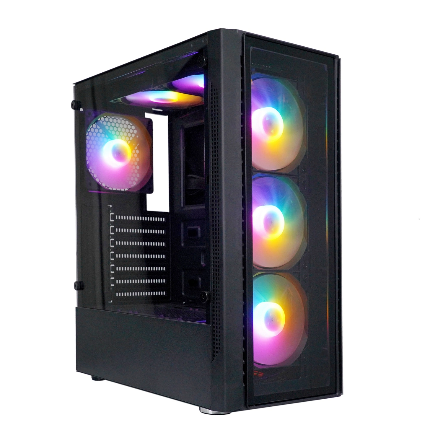 ATX Gehäuse mit Lüftern Kühler Gaming PC Gehäuse Computer Gaming Gehäuse Hochwertiger Glas Computer-Fall