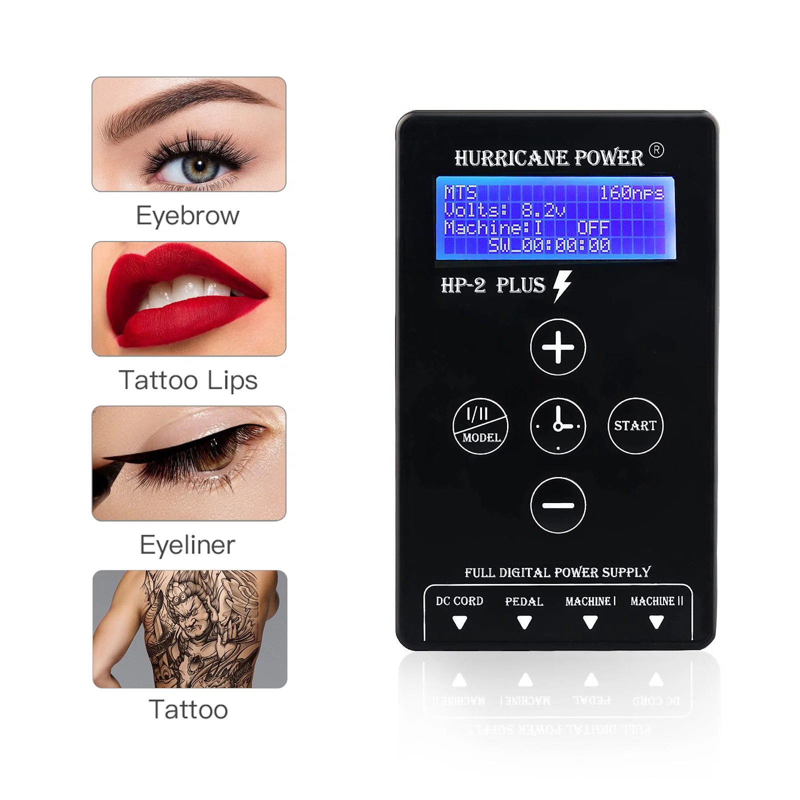 Hurricane Power Supply Tattoo Pen Machine Kit Permanent Makeup Rotary Tattoo Gun Kit