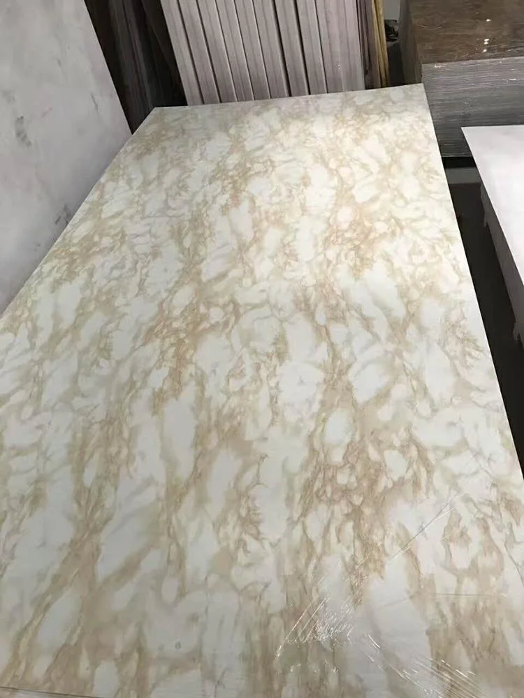 1220X2440mm UV PVC Marble Sheet UV Wall Panel Cabinet Material Decoration Profil Line