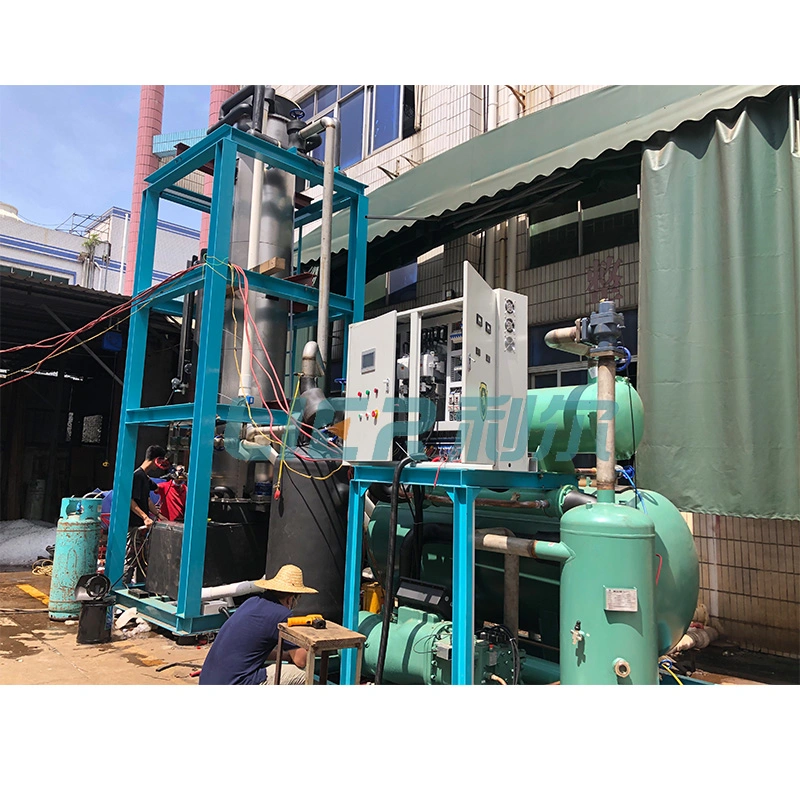 High quality/High cost performance  Factory Price 30tons Tube Ice Machine System Evaporative Condenser