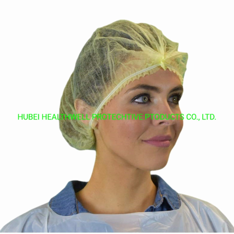 2022 Latest Amazon Hot Sell Disposable PP Nonwoven Strip Cap Double Elastic Hair Cap Protective Caps Nonwoven Bouffant Head Cover PP Cap