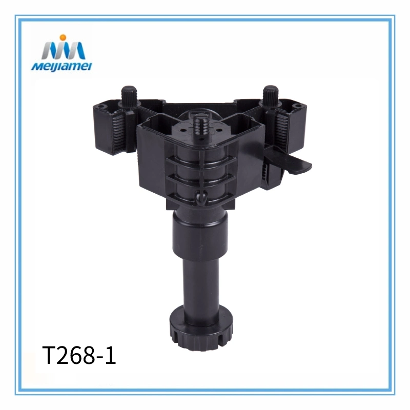 Plastic Adjustable Furniture Legs for Cabinet Units in ABS in Black