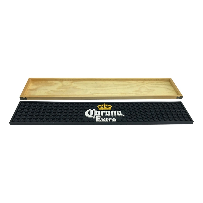 Nature Wooden Bar Runner and Bar Mat PVC Bar Mat