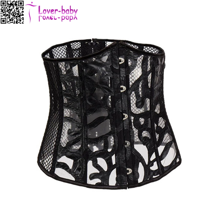 Back Lace-up Fishnet Bustiers Sexy Underbust Corsets L42713-1