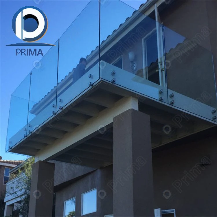 Prima Swimming Pool Raling Staircase Double Tempered Glass Standoff Glass Railings