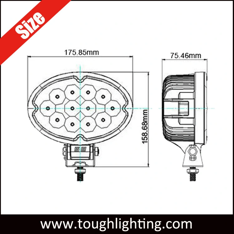 As luzes LED Auto 7 Polegada 36W Oval à prova de trabalho de LED Lâmpadas de Condução