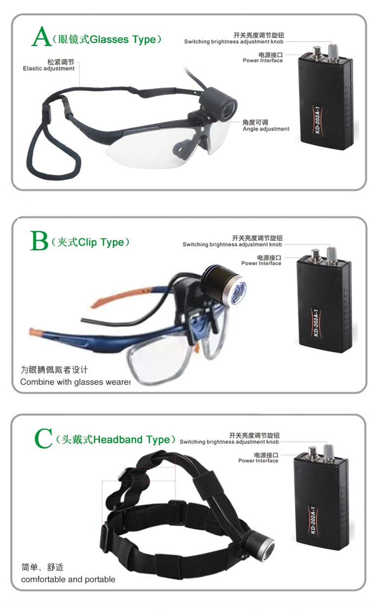 Binocular Magnification Glasses Dental Surgery Medical Surgical Portable LED Headlight