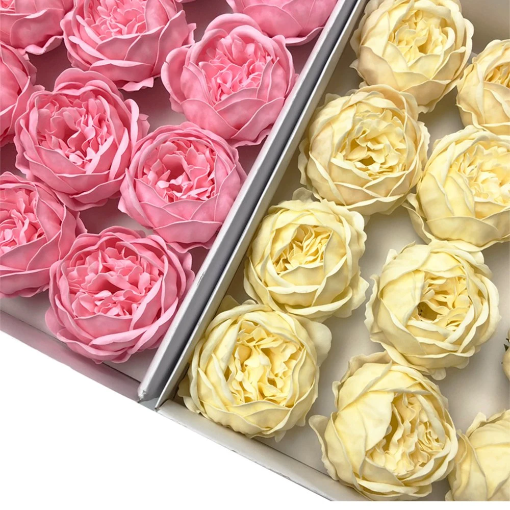 Rosa decorativa llena de color pétalos de rosa de las cabezas de flor jabón