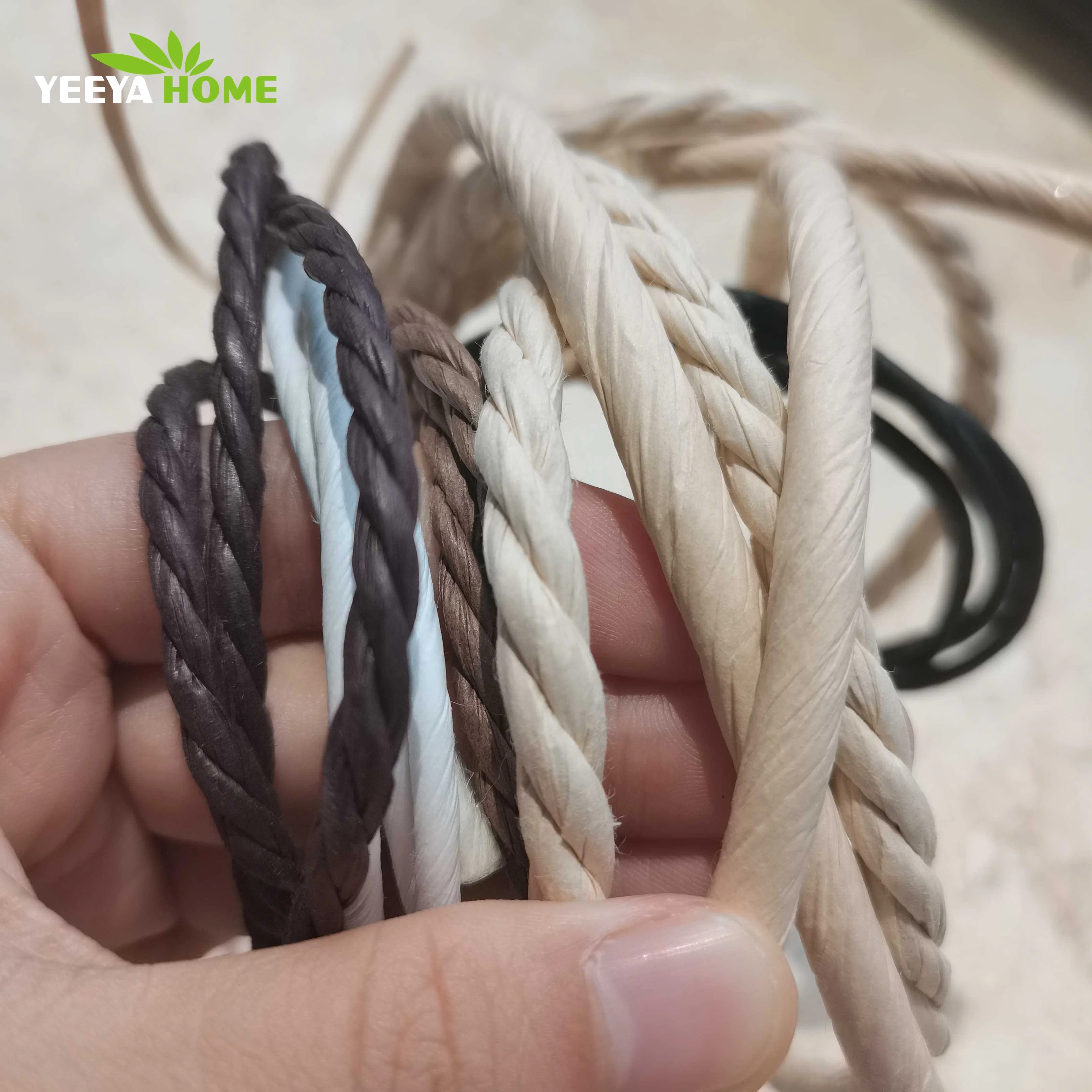 Danés de fibra Color-Fast Cable Cable trenzado de cuerda de Rush para tejer