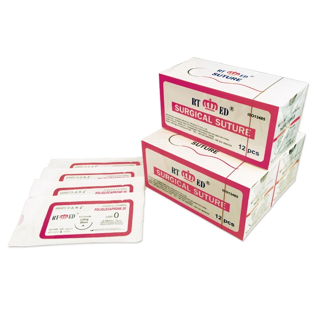 Disposable Surgical Absorbable Surgical Suture Pgcl with Needle (POLYGLECAPRONE 25)