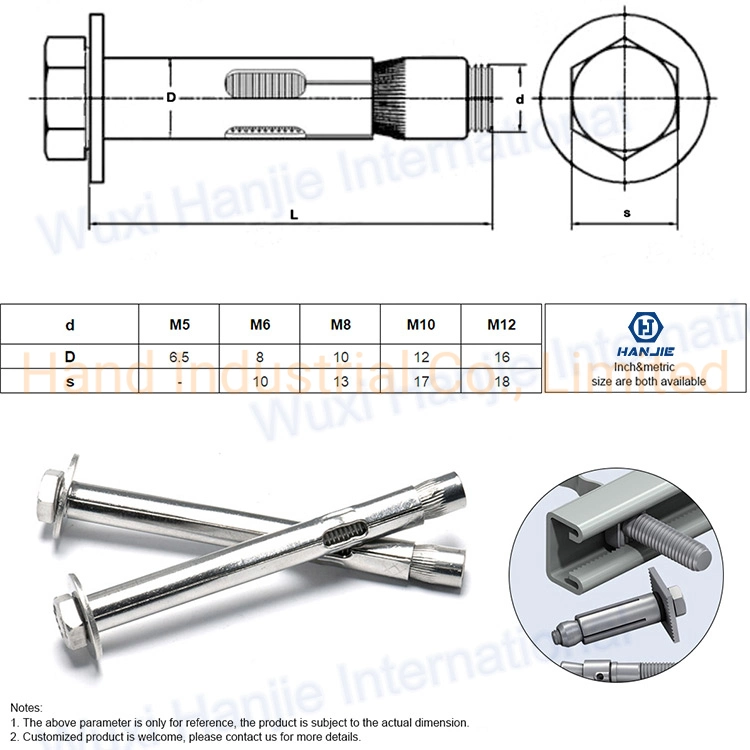 SS304 316 м6 м 8 м10 M12 A2 фланец большую шайбу болта с шестигранной головкой расширение конкретных анкерный болт втулки