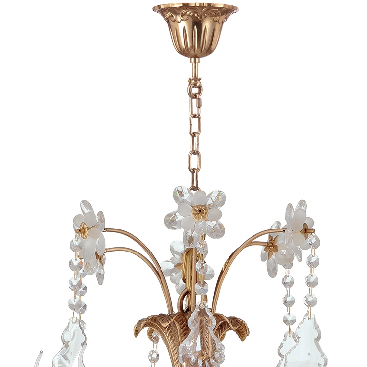 Copper Crystal Chandelier Lighting 6 Lights for Hallway Bedroom Lighting (WH-PC-13)