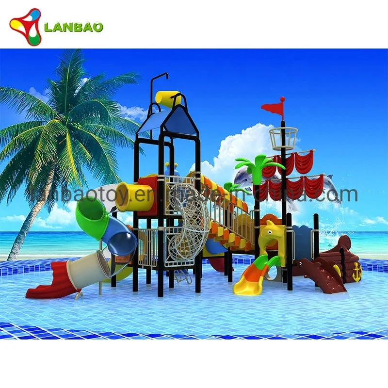 Kids Outdoor Water Park Playground with Rope Climbing and Tube Slides Equipment