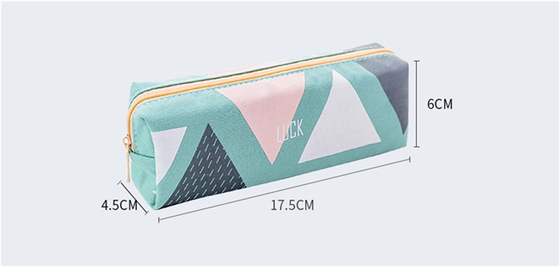 fashion Eco-Friendly Fabric Canvas Pouch Office School Children Pencil Box Zipper Bag