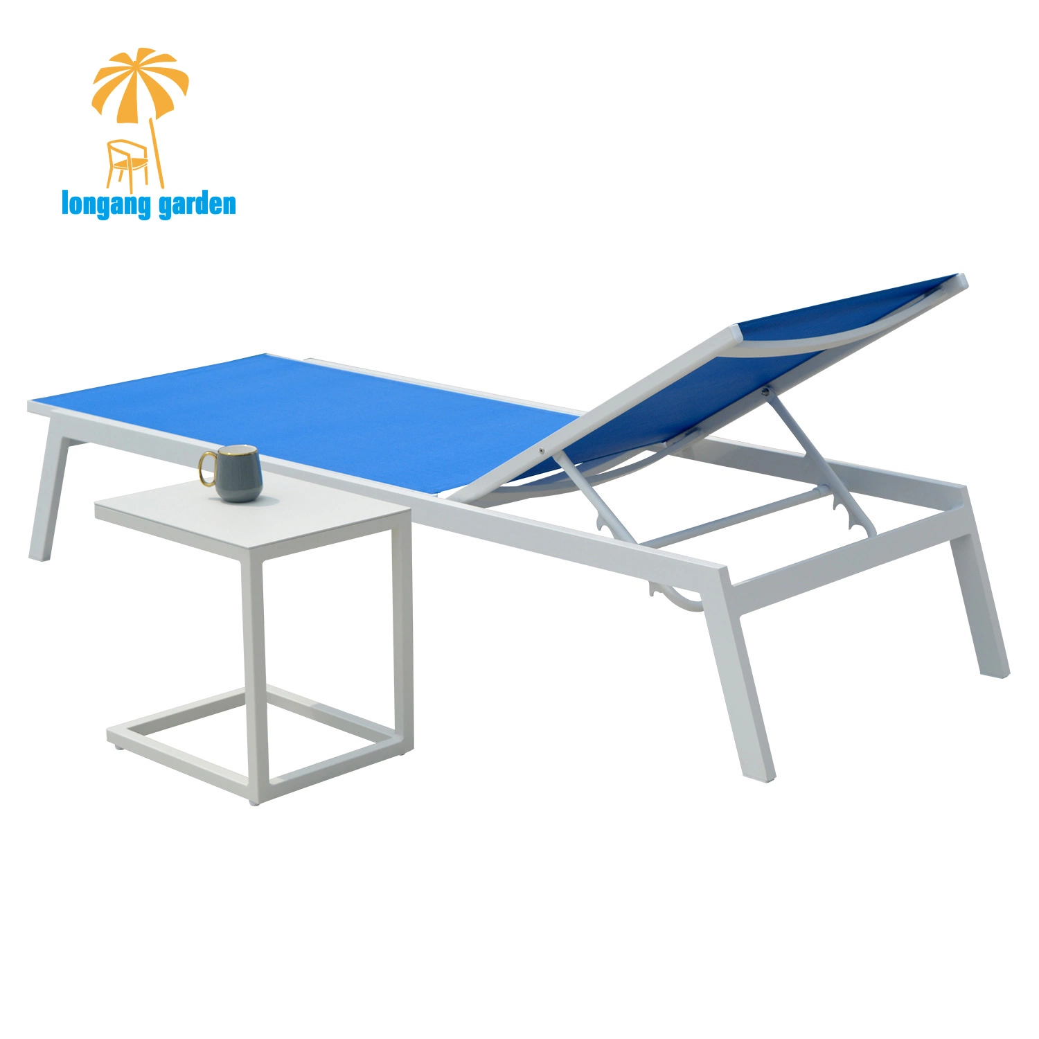 Cadeira de praia para piscina exterior com preço de fábrica cadeiras dobráveis em alumínio Espreguiçadeiras personalizadas para banhos de sol em interior ajustável