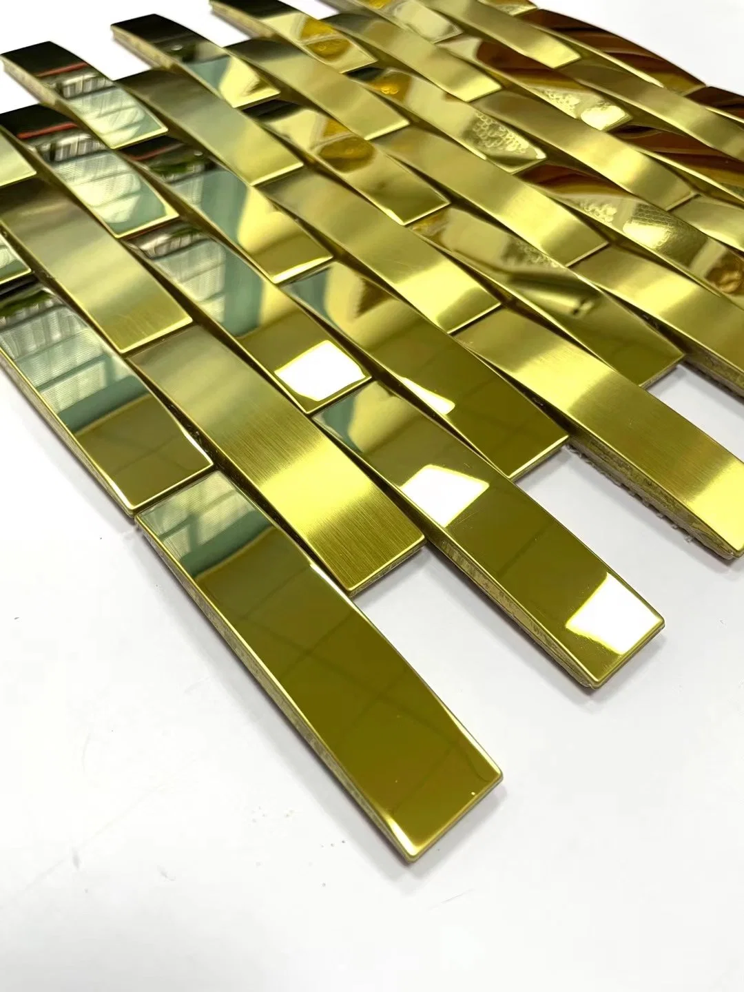 Chapado en oro de aluminio con mosaicos, mosaicos de metal para pared