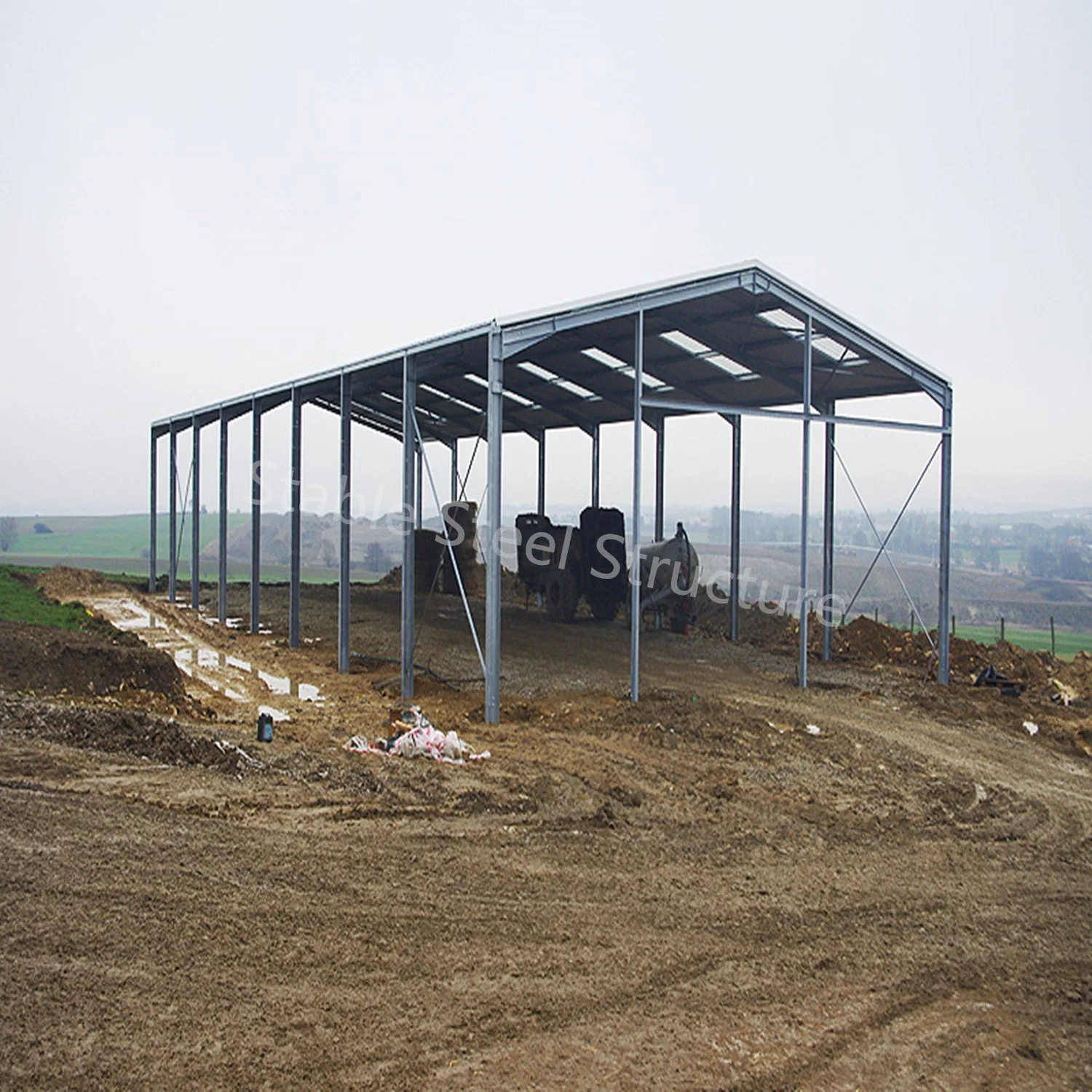 Portal Frame Light Prefabricated Factory Steel Structure Construction Metal Storage Shed Building