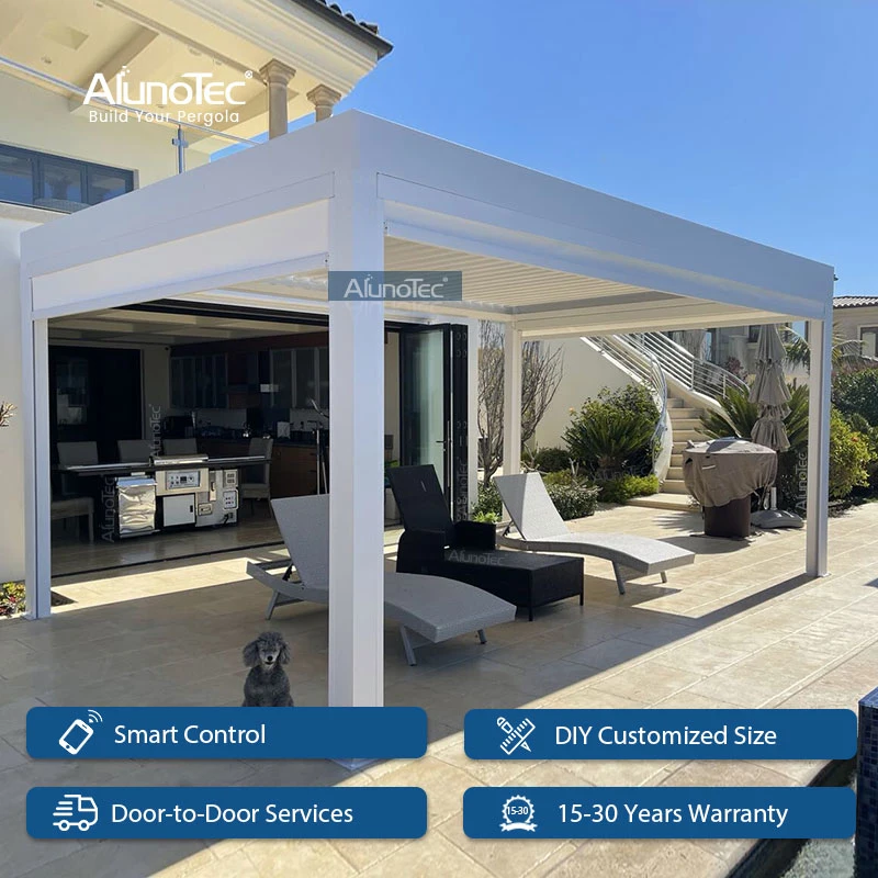 Nouveaux produits tente de camping électrique auvent aluminium patio Gazebo Pergolas pour la cuisine extérieure